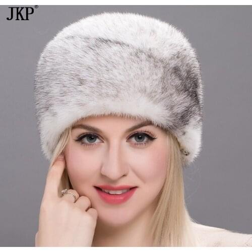 2021 Hot Fashion New Womens Autumn Winter Fur Cap 100% Genuine Mink Cap Cap Tail Tail Natural Hat High Quality DHY17-06