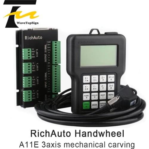 CNC Controller RichAuto DSP A11 A11S A11E 3 Axis USB Controller Remote for CNC Router Control System
