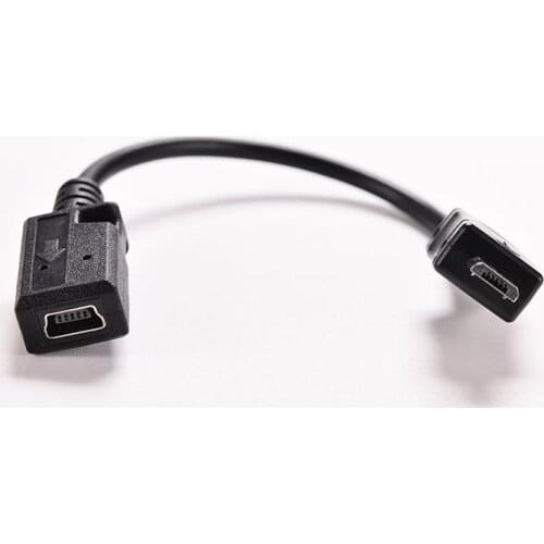 50PCS/LOT wholesale Micro USB male to Mini USB female Data Sync Charge Adapter Connector Cable