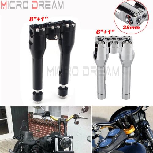 Aluminum Upright Universal Motorcycle Handlebar Riser 1-1/8" Bar Clamp For Harley Chopper Cruiser Touring Sportster Softail Dyna
