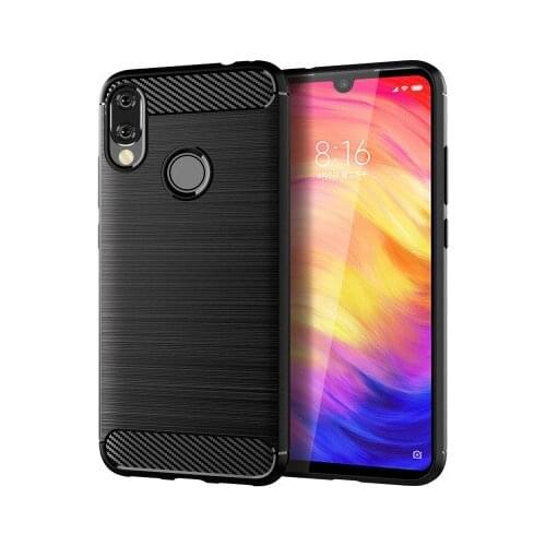 For Xiaomi Redmi Note 7 Case Soft silicone Carbon Fiber Armor Shockproof Protective back cover case for xiaomi redmi note7 shell