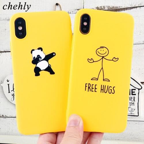 Cute Panda Case for iPhone 6s 7 8 11 Plus Pro X XS Max XR Funny Animal Cases Solf Silicone Fitted Cell Phone Accessories Covers