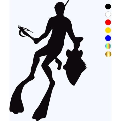 CK2748#14*22cm underwater hunter funny car sticker vinyl decal silver/black car auto stickers for car bumper window