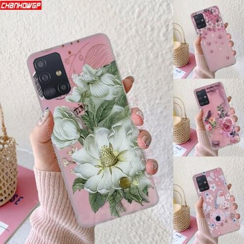 Colorful Flower Soft Case For Samsung Galaxy A51 A71 A21S A01 A11 A31 A41 A42 5G M11 M31S M51 A51 71 Matte Transparent TPU Cover
