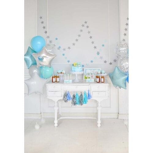 Child Birthday Decorations Photography Backdrops Dessert Table Balloons 3D Backgrounds for Photo Studio Vinyl Cloth Customized