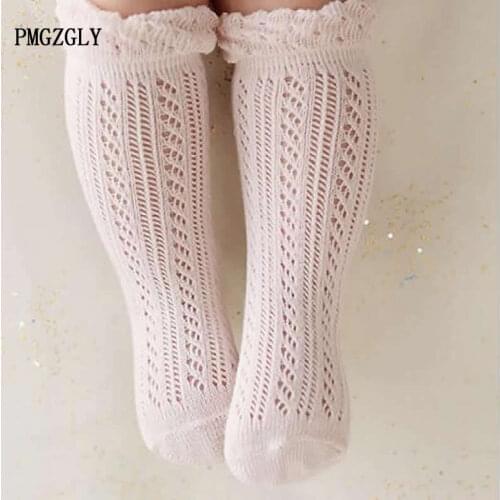 Kids Baby Girl Socks 0-24 months Toddler Baby Cotton Mesh Breathable Socks Newborn Infant knee high Baby Girls Long Socks