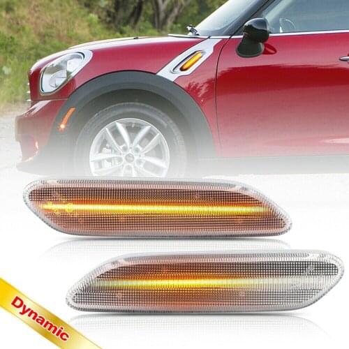 For Mini Cooper 2011-2016 R60 Countryman R61 Paceman Dynamic Led Amber Front Fender Led Side Marker Light Turn Signal Lamp 2PC
