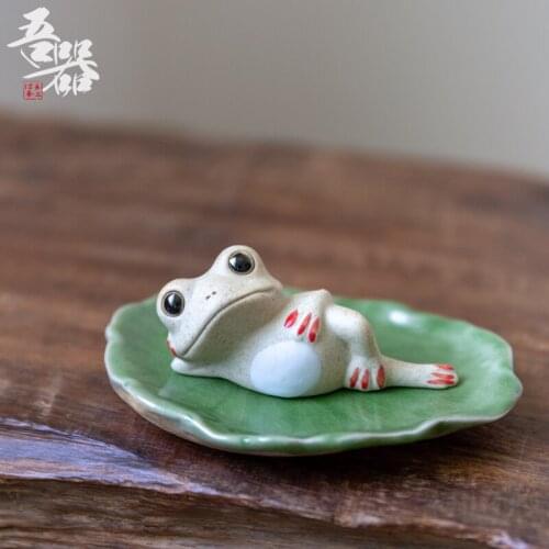 Home Decor Ceramic Frog Small Tea Pet Zen Ornament High Quality Individual Set Table Decoration Chinese Tea Улун Чай Tea Accesso