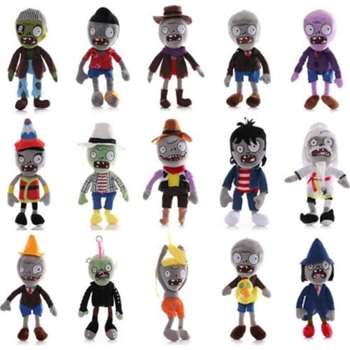 15pcs/lot 30cm Plants vs Zombies Plush Toys Doll PVZ Cowboy Zombies Duck Plush Toys Doll Soft Stuffed Toys Gifts for Children