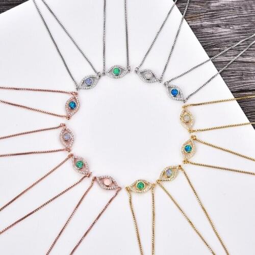 KAMAFpersonality eyes 4 colors Opal adjustable bracelet ladies party jewelry gift