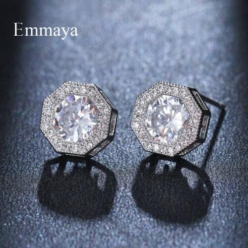 Emmaya Classic Geometry Modelling White Color Zirconia Earring For Women Noble Dress-up In Wedding Party Delicate Jewelry