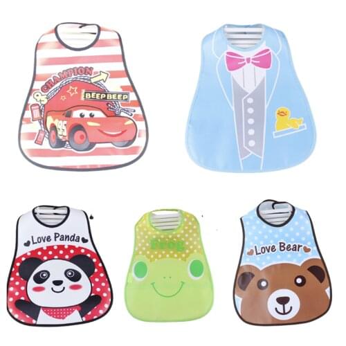 Disney Mickey Baby Toddler Bib Cartoon Anime Car Story Frog Home Coverall Waterproof Dirt-resistant Children Restaurant Supplies