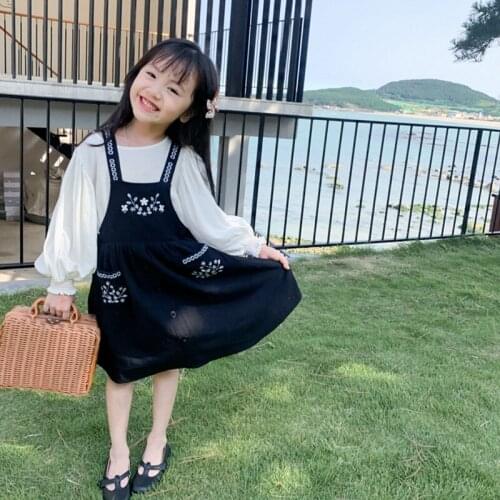 Boys Girls Suit Blouse +Dress 2Pcs/Sets 2021 Embroidery Spring Summer Toddler Kid Boys School Outdoor Clothes Kids High Quality