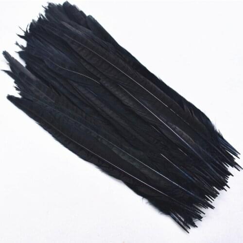 Beautiful 20pcs 25 - 30cm natural Black pheasant tail feather DIY wedding decoration headdress accessories feathers for crafts
