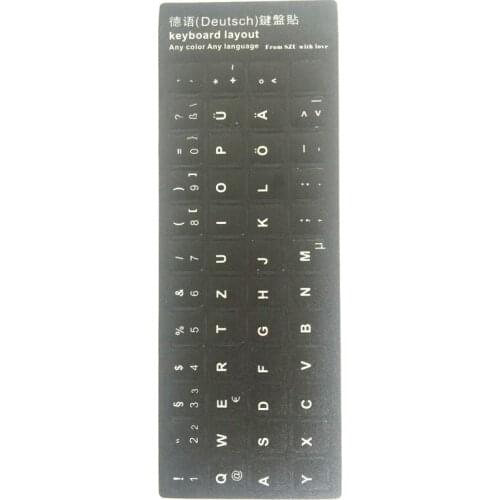 Germany Language Deutsch Keyboard Sticker Layout Button Letters Durable Alphabet for Universal Computer Keyboard Protective Film