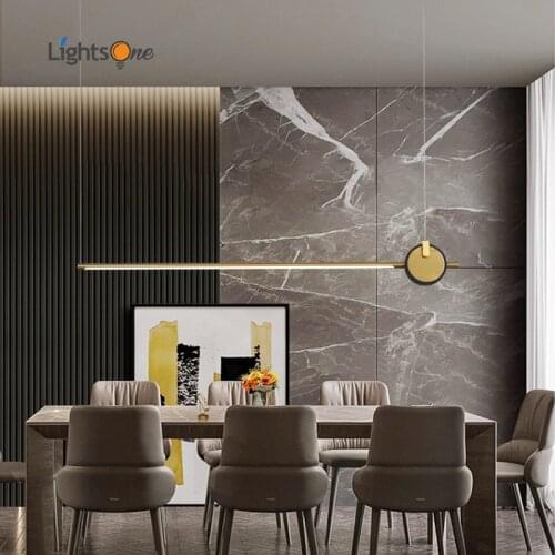 Nordic restaurant dining room long strip pendant light simple minimalist studio office pendant lamp