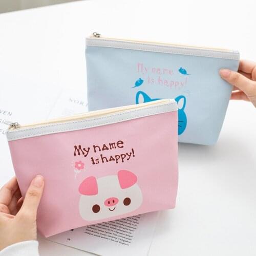 New Cartoon Cosmetic Makeup Bag Girl Cute PU Storage Wash Pouch Women Travel Portable Waterproof Make Up Organizer Lipstick Bags