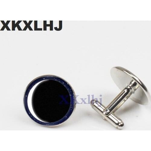 XKXLHJ New Phases Of The Moon Round Cufflink Photo Cuff Link Art Hand Craft Jewelry High Quality Clothing Accessory