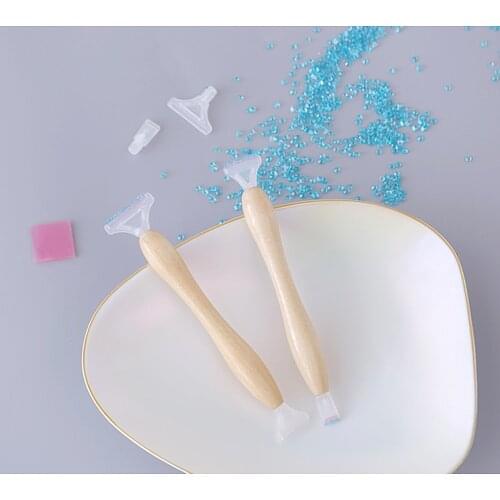 New 5D Wood Diamond Painting Pen Resin Point Drill Pens Cross Stitch Embroidery Tools DIY Craft Nail Art Sewing Accessories