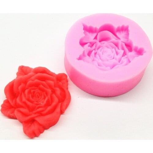 Wholesale Silicone mold k085 Mini Chinese rose shape resin flower mold Decoration Fondant cake mold Free shipping