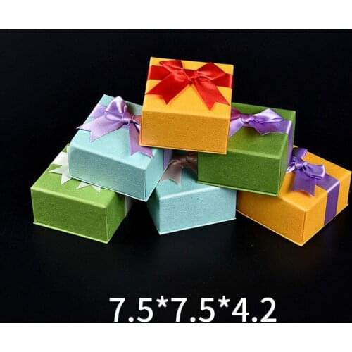 New 20pc Multicolor Bowknot Jewelry Organizer for Storage Gift Box Necklace Earrings Ring Box Paper Jewellry Packaging Container