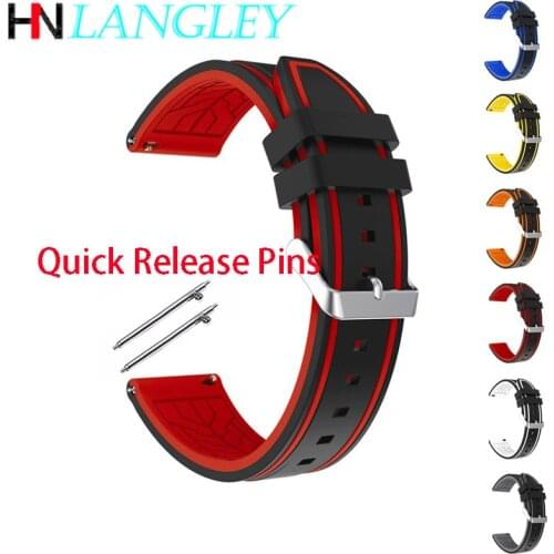 Silicone Watch Strap Replacement Rubber Watch Band Waterproof Men Women 20 22 24 26mm Watch Bracelet Stainless Steel Buckle