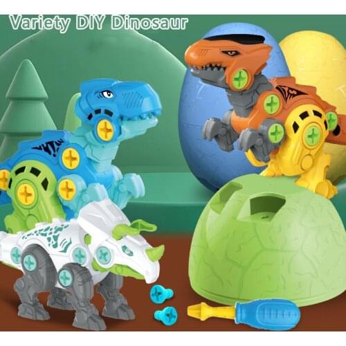 DIY Disassembly Toy Assembly Dinosaur Montessori Toys Egg Screen Building Toys For Child Triceratops Logical Block Construction