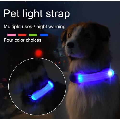 Silicone Straps Security Warning Lights Dog Collar LED Light Glowing Pet Collar SNO88