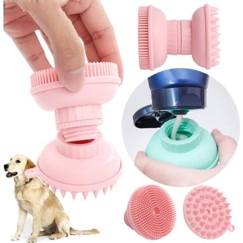 Pet Dog Massage Shampoo Brush Cat Comb Grooming Scrubber Brush for Bathing Short Hair Soft Silicone Rubber Brushes Accessories