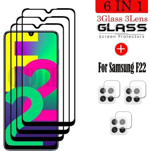 Full Glue Glass For Samsung Galaxy F22 Screen Protector Tempered Glass For Samsung F22 Protective Film For Samsung A22 Glass