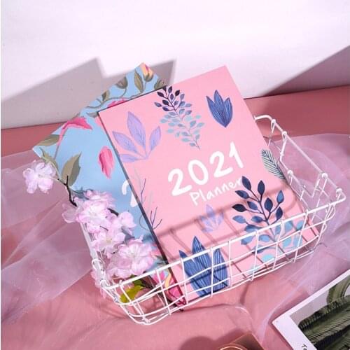 2021 Agenda Schedule A4 Notebook Monthly Weekly 365 Days Planner Organizer Diary Korean Kawaii Stationery Office School Supplies