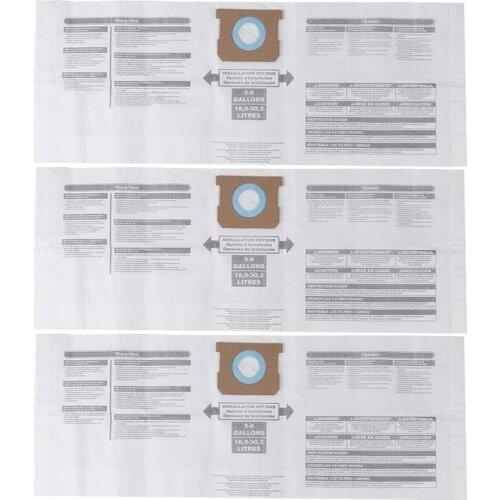 Universal Dry Dust Bag 5 to 8 Gallon Vacuum Cleaner Replacement Accessory Fit for Shop Vac 90661 906-61 9066100