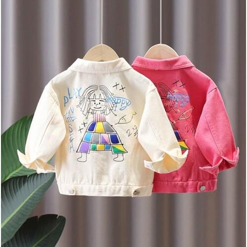 Spring kids girls clothes baby outfit denim jacket for toddler children girls clothing fashion design birthday outerwear coats