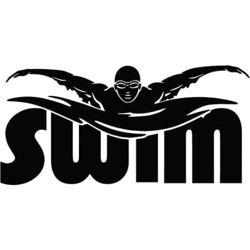 16CM*7.7CM Swim Player Athletic Sport Creative Car Styling Vinyl Car Sticker