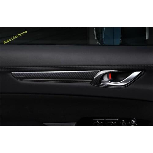 Lapetus Inner Door Handle Bowl Decoration Panel Stripes Cover Trim Interior Fit For Mazda CX-5 CX5 2017 - 2021 Carbon Fiber Look