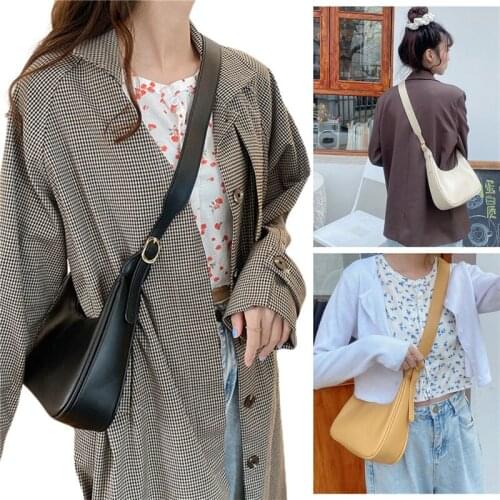 Women Fashion Simple Shoulder Bag Stylish Solid Color Crossbody Bag for Shopping Daily Use