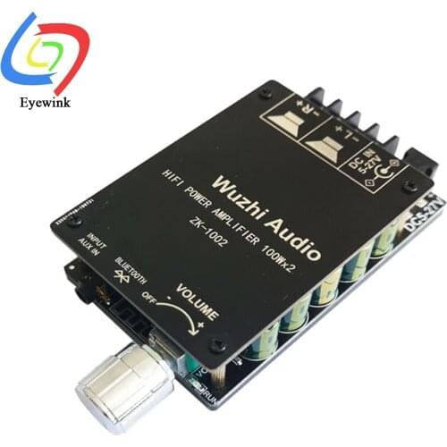 ZK-1002 HIFI 100WX2 TPA3116 Bluetooth 5.0 High Power Digital Amplifier Stereo Board AMP Amplificador Home Theater