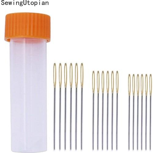 20/18PCS Golden Tail Embroidery Fabric Cross Stitch Needles Size 22-28 Swing Kit Bottle Needlework Tool 32/34/37/40mm Needle