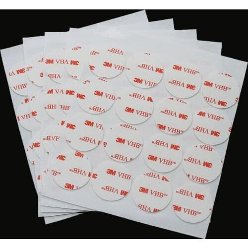 3M White Tape Rubber Foam Double-Sided Adhesive Round 30mm Strong Adhesive Surface White Bottom Office Stationery Tape 80pcs