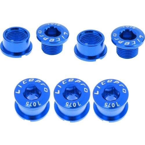 5Pcs Bike Bicycle Crankset Bolts Crank Arm Screws Nuts for Chain Wheel Blue