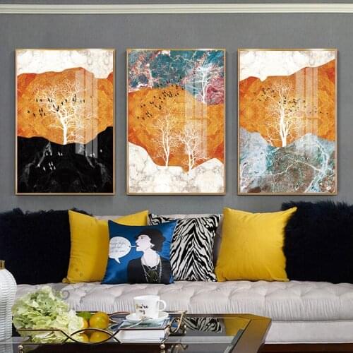 Abstract Marble Pattern Creative Forest Canvas Painting Poster Modern HD Print Wall Art Pictures For Living Room Bedroom Decor