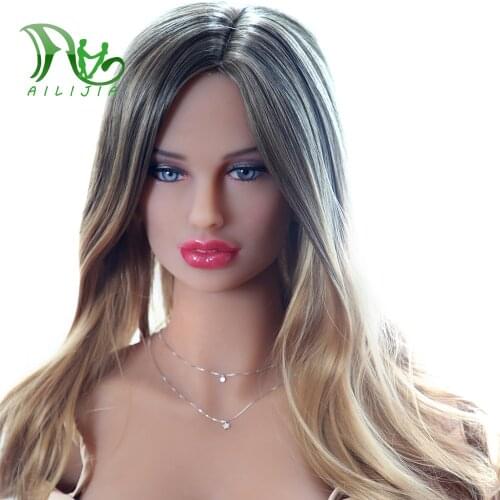 AILIJIA 3D Real Sex Toys with m16 Connector TPE Adult Love Doll Heads Solid Sex Dolls for Men (Head Only)