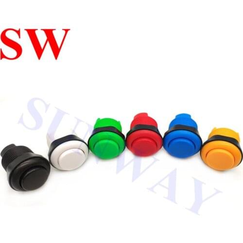 Free shipping 10PCS 28mm Arcade Push Button Buid- in Switch with Nut 6 colors optional for Arcade Game Machine Part DIY