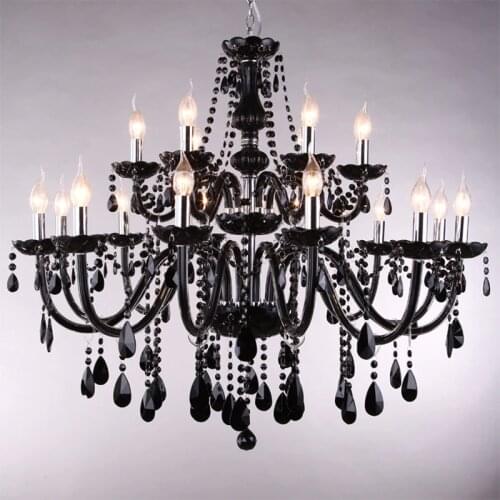 Black crystal chandelier candle chandelier glass chandelier living room restaurant hotel chandelierglass crystals for chandelier