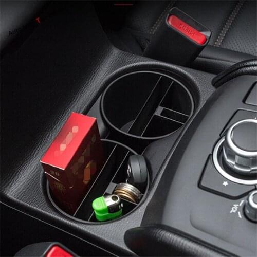 Yimaautotrims Front Seat Cup Holder Water Bottle Support Cover Fit For Mazda 6 / CX-5 2017 - 2020 Plastic Interior Mouldings