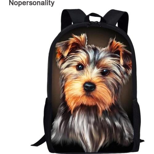 Nopersonality Cute Yorkshire Terrier Dog Print School Bag for Boys Girls Cute Elementary Kids Bookbags Mochila Kids Bagpacks