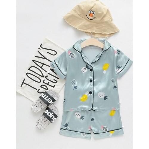 Kids Cartoon Pajamas Set Summer Baby Boy Girl Clothes Casual Sleepwear Set Childrens Tops+Pants Toddler Clothing Sets