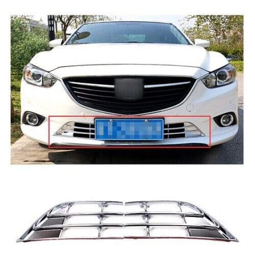 For Mazda 6 Atenza 2013-2015 ABS Chrome Front Bottom Grille Grill Frame Trims Exterior Chromium Styling Parts 2pcs