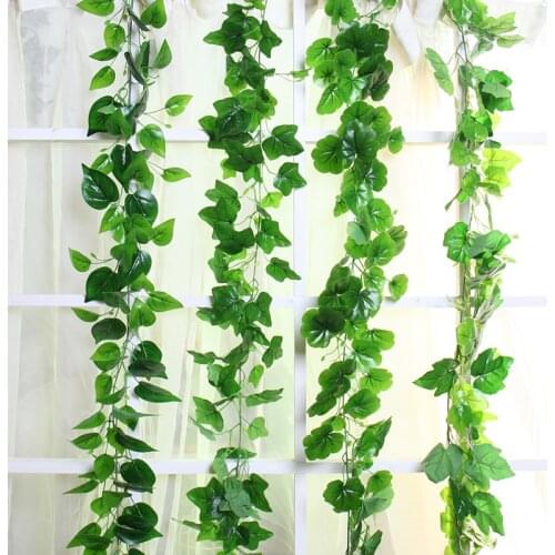 180cm Artificial Plants Creeper Green Leaf Ivy Vine Flowers Branch DIY Hanging Garland For Home Garden Party Decor Rattan