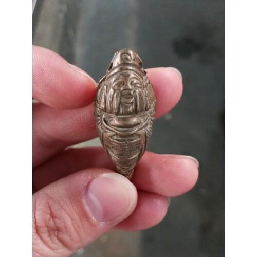 Bronce chino latón Fengshui longevidad Dios estatua amuleto COLLAR COLGANTE metal artesanía